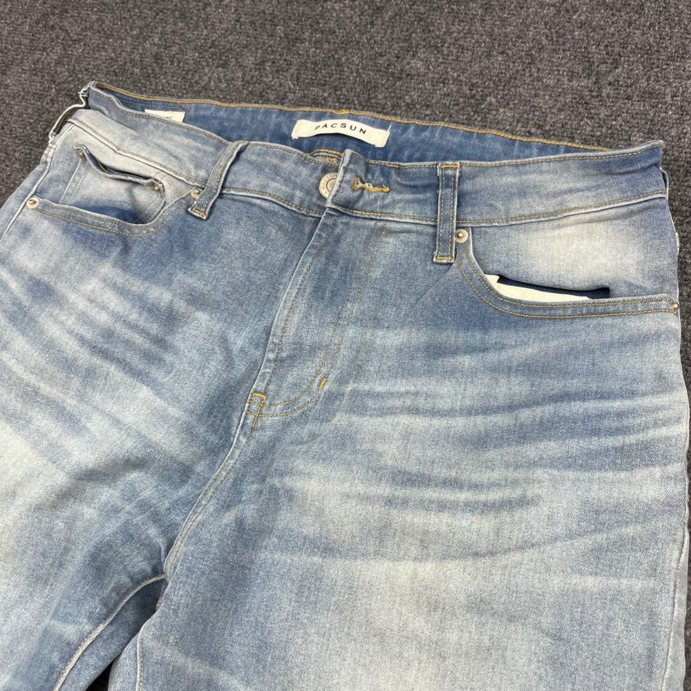 PacSun Slim Taper Streetwear Skater Light Wash Blue Denim Jeans